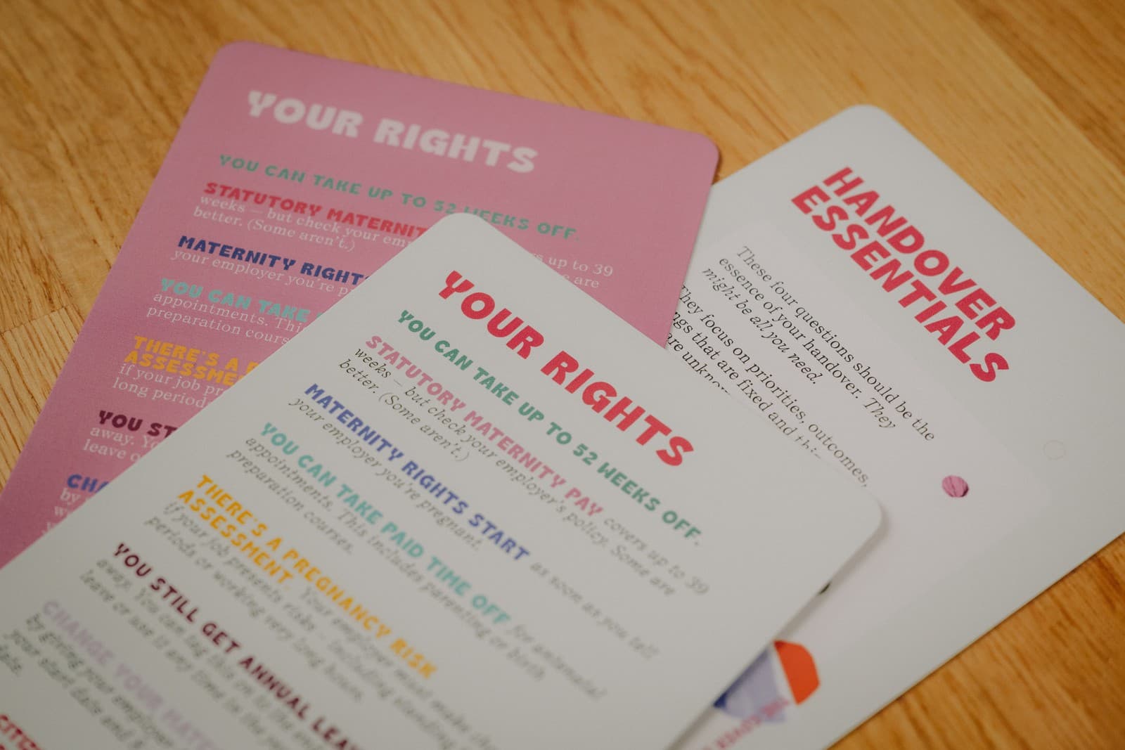 The Cover Club cards covering your rights and handover essentials